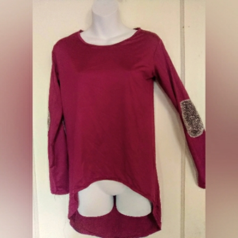 🌺BUNDLE ONLY🌺MJAORAN LADIES PLUM HI/LOW TUNIC LONG SLEEVED TOP